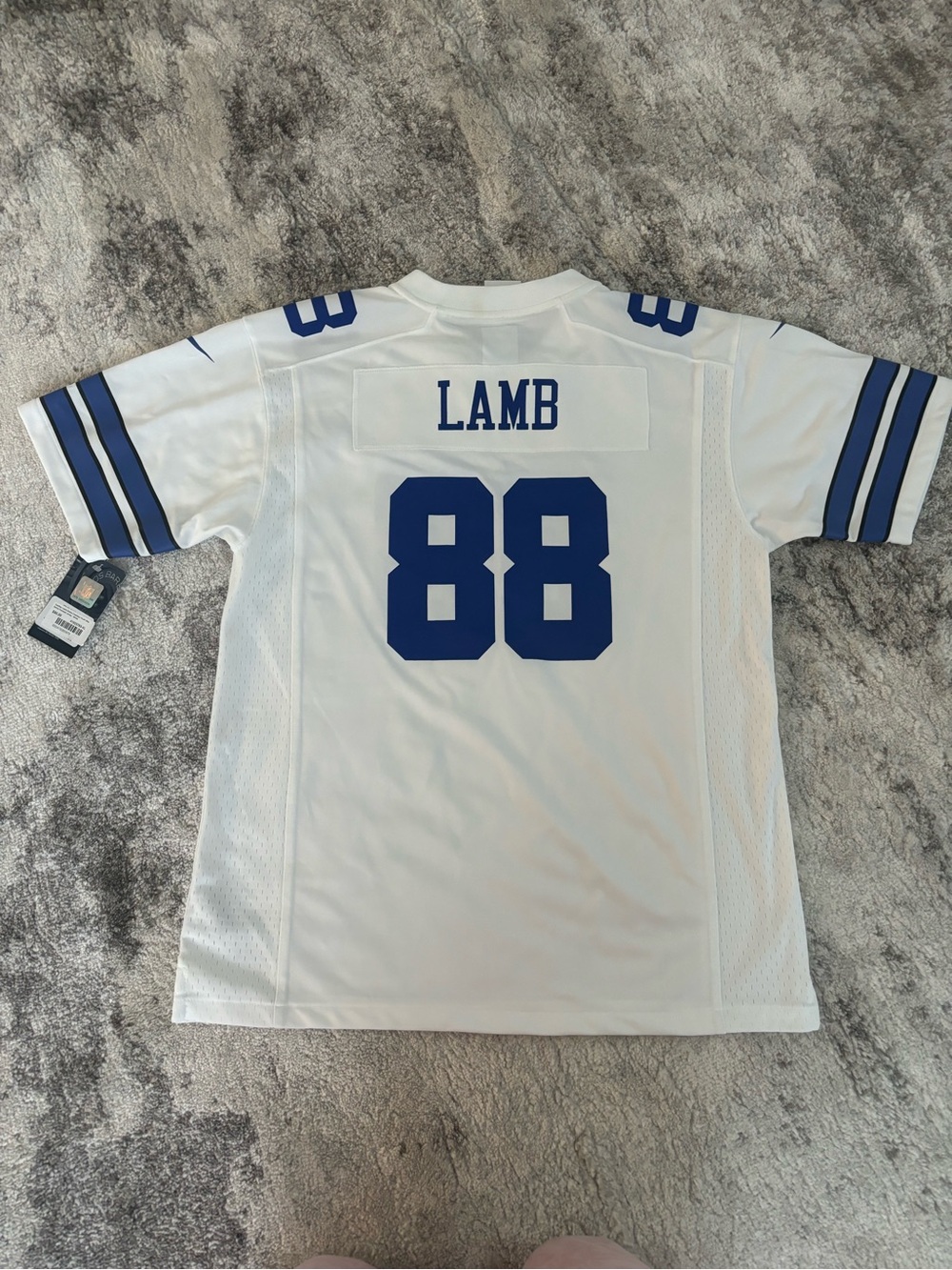 NFL Dallas Cowboys CeeDee Lamb #88 White and Blue Jersey. YOUTH XL